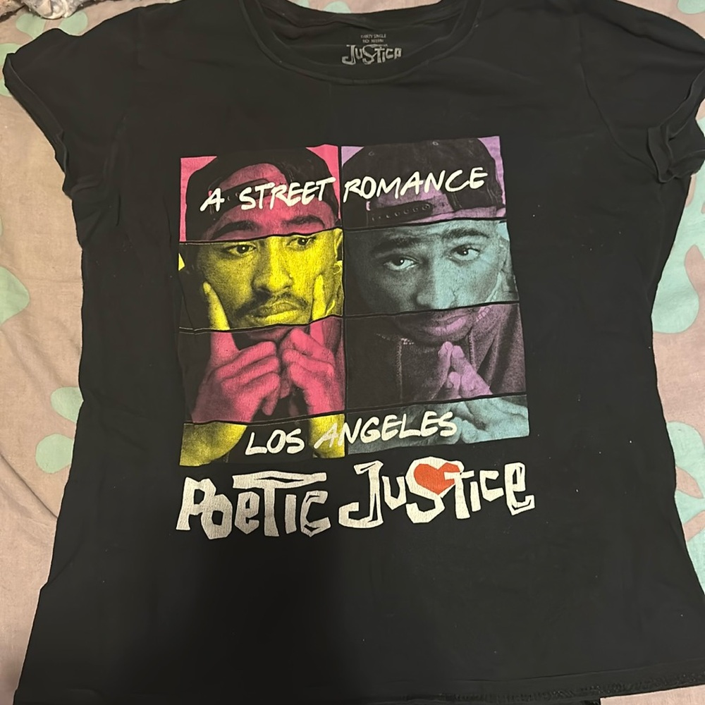 Women's L Black Poetic Justice T-Shirt